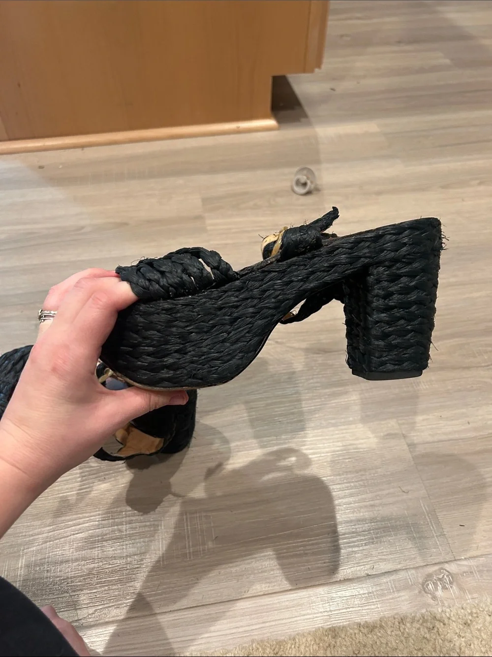 Robert Clergerie Black Woven Platform Sandals